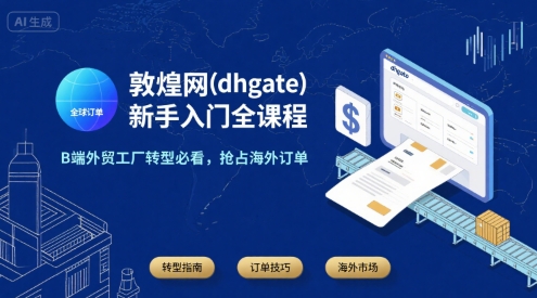 敦煌网(dhgate)新手入门全课程，B端外贸工厂转型必看，抢占海外订单-悟空知识星球