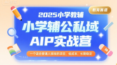 2025小学教辅公私域AIP实战营，一个适合普通人搞钱的项目，低成本，长期稳定-悟空知识星球