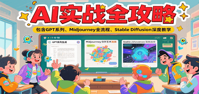 AI实战全攻略，包含GPT系列、Midjourney全流程、Stable Diffusion深度教学-悟空知识星球