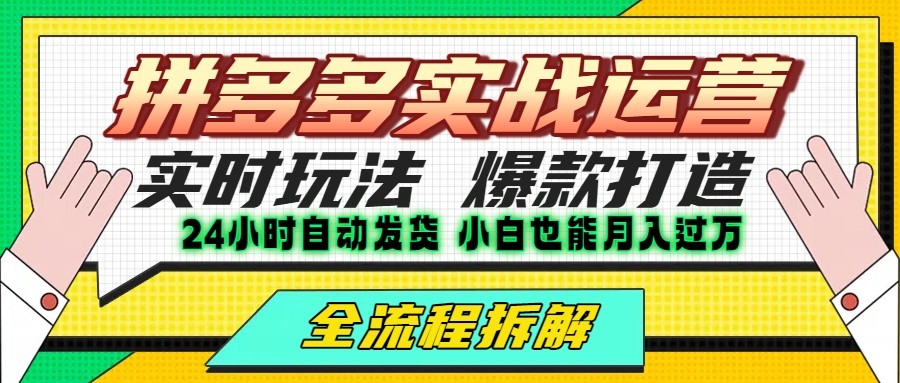 拼多多最新实战运营高投产：长久稳定项目，单店利润一天三位数-悟空知识星球