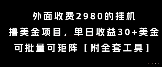 外面收费2980的挂G撸美金项目，单日收益30+美金，可批量可矩阵【揭秘】-悟空知识星球