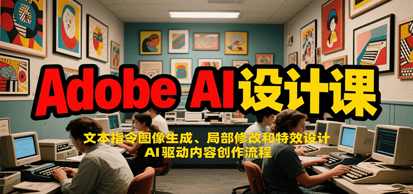 Adobe AI设计课:文本指令图像生成、局部修改和特效设计,AI驱动内容创作流程-悟空知识星球