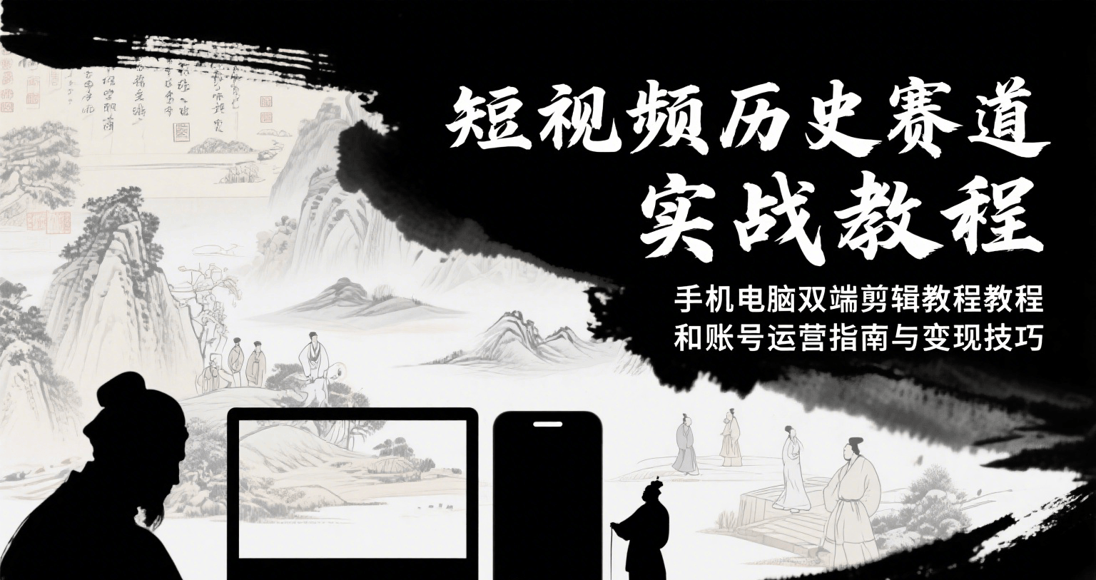 短视频历史赛道实战教程，手机电脑双端剪辑教程和账号运营指南与变现技巧-悟空知识星球