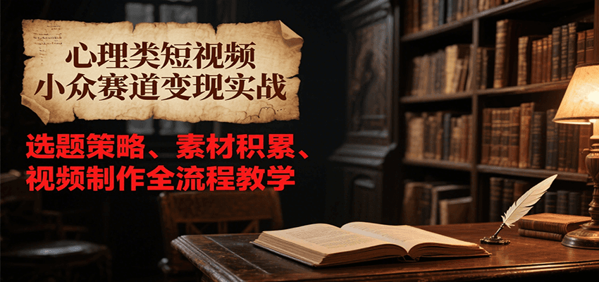 心理类短视频小众赛道变现实战，选题策略、素材积累、视频制作全流程教学-悟空知识星球