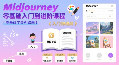 midjourney零基础入门到进阶课程，零基础学会AI绘画-悟空知识星球