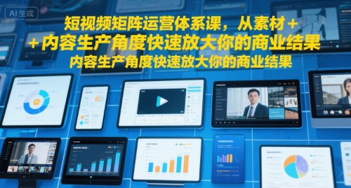 短视频矩阵运营体系课，从素材+内容生产角度快速放大你的商业结果-悟空知识星球