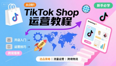 TikTok Shop从0到1运营教程，TikTok跨境电商新手必学课程-悟空知识星球