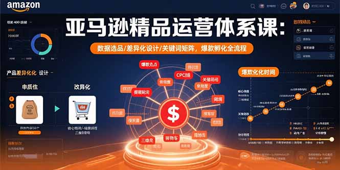 （15750期）亚马逊精品运营体系课：数据选品/差异化设计/关键词矩阵，爆款孵化全流程-悟空知识星球