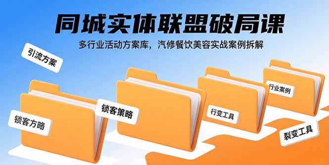 （15833期）同城实体联盟破局课，多行业活动方案库，汽修餐饮美容实战案例拆解-悟空知识星球