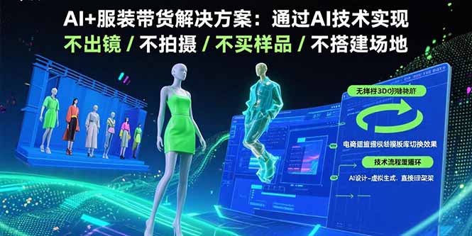 （15728期）AI+服装带货解决方案：通过AI技术实现 不出镜/不拍摄/不买样品/不搭建场地-悟空知识星球