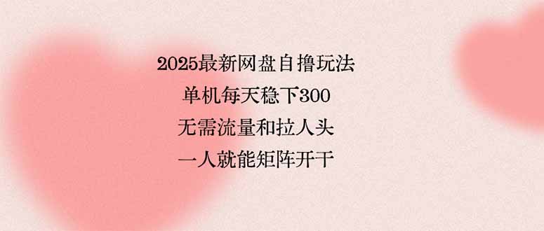 （15831期）2025最新网盘自撸玩法，单机每天稳下3张，无需流量和拉人头，一个人就...-悟空知识星球