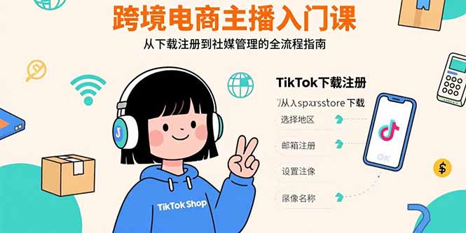 （15708期）跨境电商主播入门课，TikTok下载注册，支付工具配置，社媒账号管理全流程-悟空知识星球