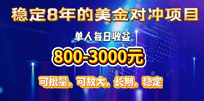 （15782期）稳定8年的美金对冲创业项目，单人每日收益800-3000，小众暴力项目-悟空知识星球