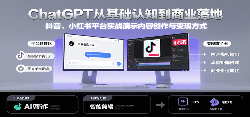 ChatGPT从基础认知到商业落地，实战演示抖音、小红书等平台的内容创作与变现-悟空知识星球