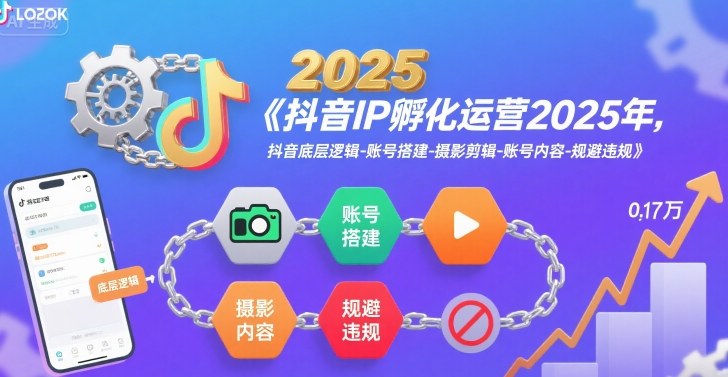抖音IP孵化运营2025年，抖音底层逻辑-账号搭建-摄影剪辑-账号内容-规避违规-悟空知识星球