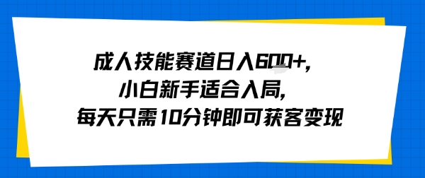 成人技能赛道日入多张，小白新手适合入局，每天只需10分钟即可获客变现-悟空知识星球