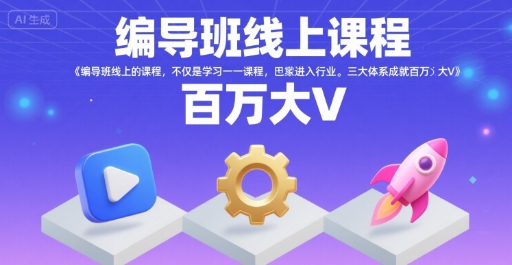 编导班线上课程，不仅是学习一门课程，更是进入一个行业，三大体系成就百万大V-悟空知识星球