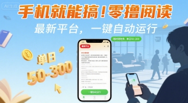 手机就能搞！零撸阅读挂G，最新平台，一键自动运行，随时随地挣，单日50-3张+【揭秘】-悟空知识星球