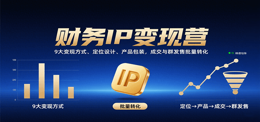 财务IP变现营：9大变现方式、定位设计、产品包装，成交与群发售批量转化-悟空知识星球