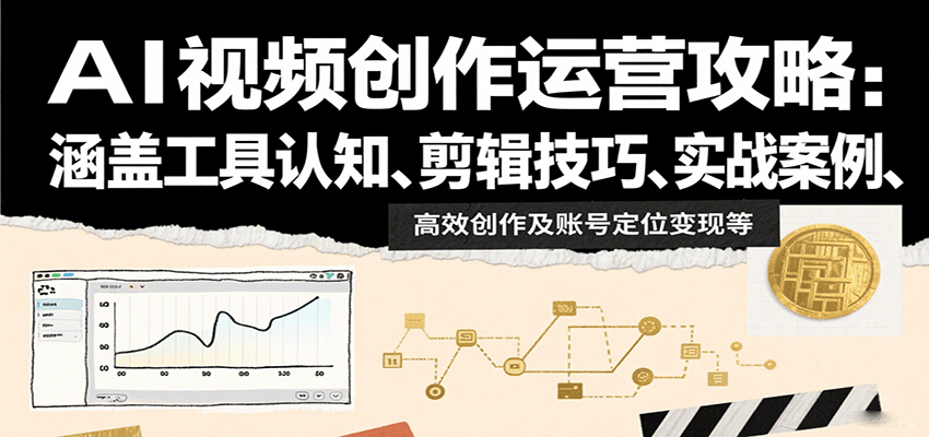 AI视频创作运营攻略：涵盖工具认知、剪辑技巧、实战案例、高效创作及账号定位变现等-悟空知识星球