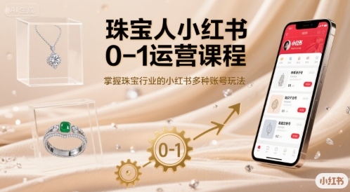 珠宝人小红书0-1运营课程，掌握珠宝行业的小红书多种账号玩法-悟空知识星球