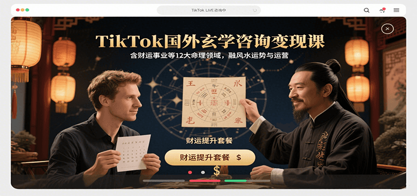 TikTok国外玄学咨询变现课，含财运事业等12大命理领域，融风水运势与运营-悟空知识星球