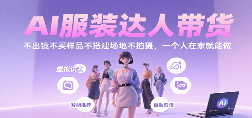 AI服装达人带货，不出镜不买样品不搭建场地不拍摄，一个人在家就能做-悟空知识星球