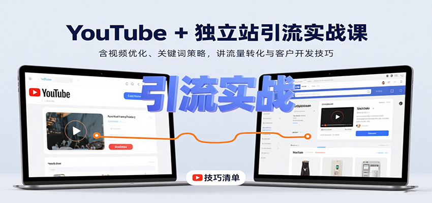 YouTube+独立站引流实战课:含视频优化、关键词策略,讲流量转化与客户开发技巧-悟空知识星球