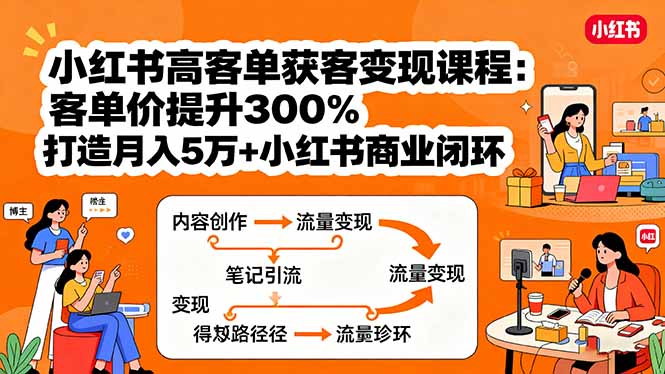 （15981期）小红书高客单获客变现课程：客单价提升300%，打造月入10万+小红书商业闭环-悟空知识星球