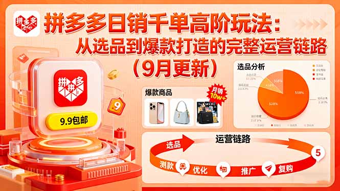 （16100期）拼多多日销千单高阶玩法：从选品到爆款打造的完整运营链路（9月更新）-悟空知识星球