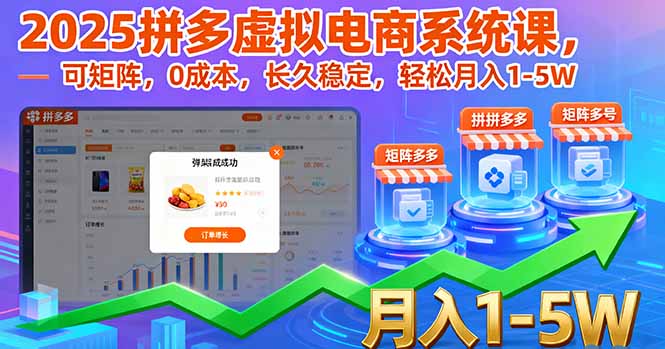 （16088期）2025拼多多虚拟电商系统课，可矩阵，0成本，长久稳定，轻松月入1-5W-悟空知识星球