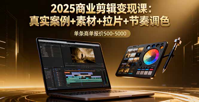 （16130期）2025商业剪辑变现课：真实案例+素材+拉片+节奏调色，单条商单报价500-5000-悟空知识星球