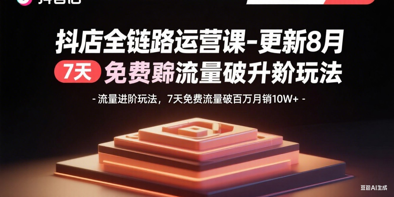 (15918期)抖店全链路运营课-更新8月:流量进阶玩法,7天免费流量破百万月销10W+-悟空知识星球