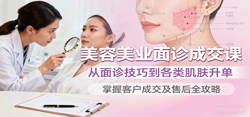 美容美业面诊成交课，从面诊技巧到各类肌肤升单，掌握客户成交及售后全攻略-悟空知识星球