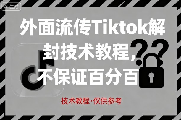 外面流传Tiktok解封技术教程，不保证百分百，具体自测-悟空知识星球