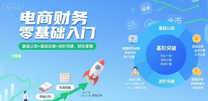 电商财务零基础入门，基础认知+基础实操+进阶突破，轻松掌握-悟空知识星球