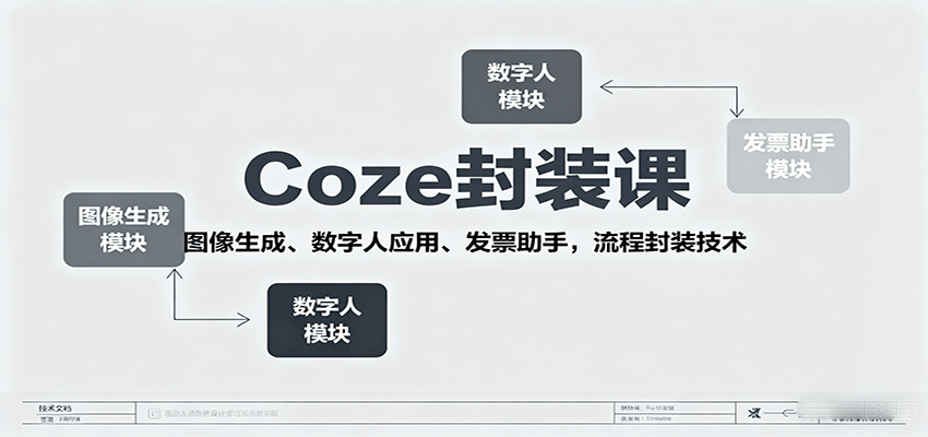 Coze封装课，图像生成、数字人应用、发票助手，流程封装技术-悟空知识星球