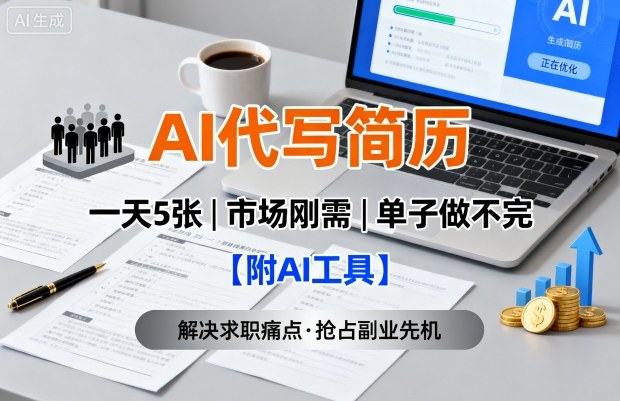 AI代写简历，一天5张，今年找工作难，市场刚需，单子做不完【附AI工具】-悟空知识星球
