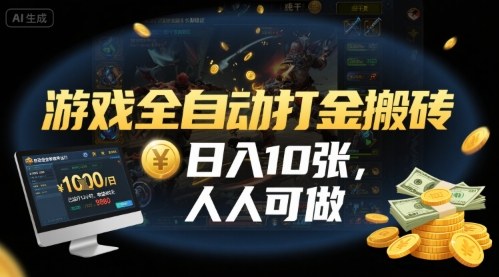 游戏全自动打金搬砖，日入10张，人人可做，纯干货，长期稳定收益项目【揭秘】-悟空知识星球