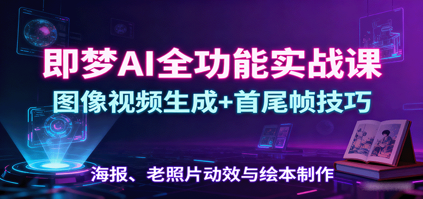 即梦AI全功能实战课：图像视频生成+首尾帧技巧，海报、老照片动效与绘本制作-悟空知识星球