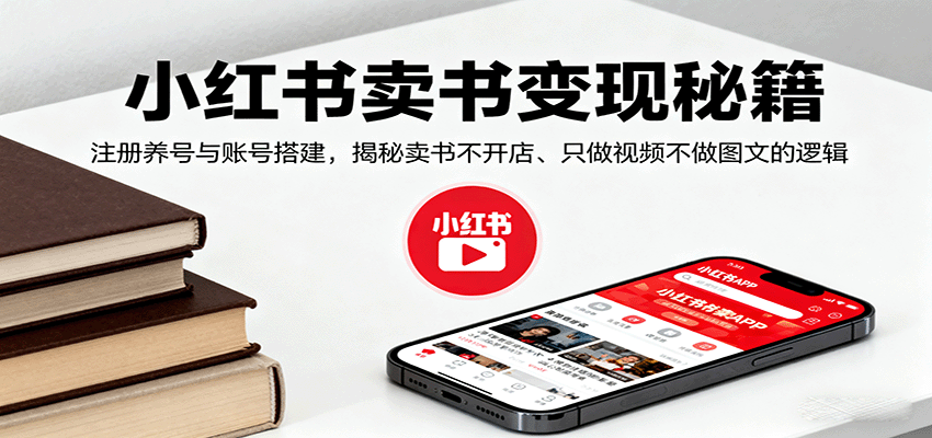 小红书卖书变现秘籍，注册养号与账号搭建，揭秘卖书不开店、只做视频不做图文的逻辑-悟空知识星球