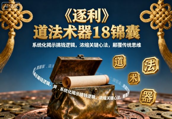 《逐利》道法术器18锦囊，系统化揭示搞钱逻辑，浓缩关键心法，颠覆传统思维-悟空知识星球