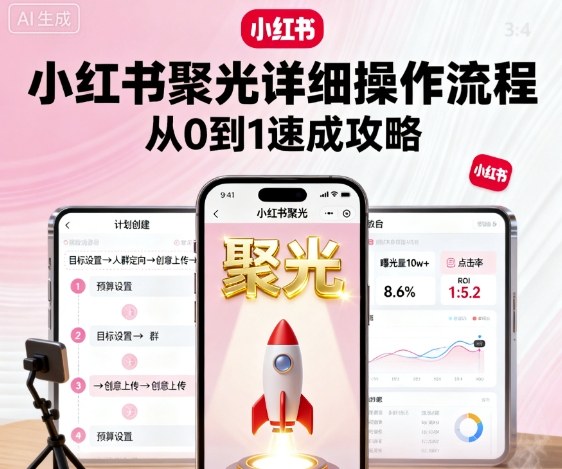 小红书聚光详细操作流程，小红书聚光从0到1速成攻略-悟空知识星球