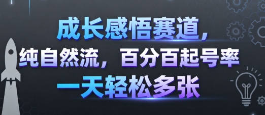 成长感悟赛道，纯自然流，百分百起号率 一天轻松多张-悟空知识星球