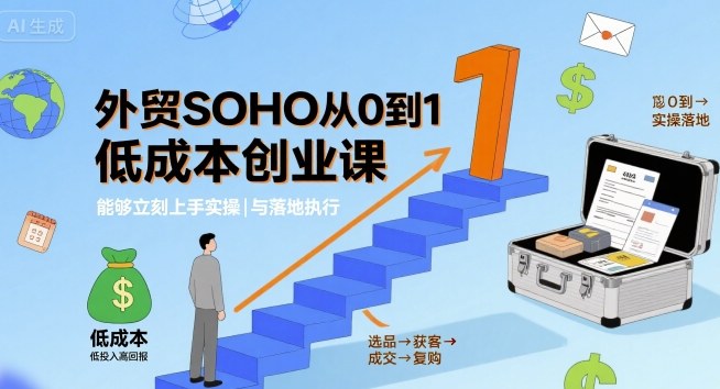 外贸SOHO从0到1低成本创业课，能够立刻上手实操与落地执行-悟空知识星球