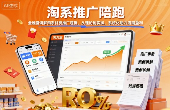 淘系推广陪跑，全维度讲解淘系付费推广逻辑，从理论到实操，系统化助力店铺盈利-悟空知识星球