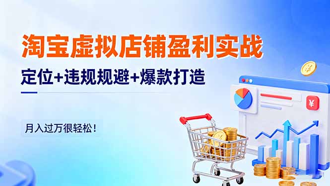 （16387期）淘宝虚拟店铺盈利实战：定位+违规规避+爆款打造，月入过万很轻松！-悟空知识星球