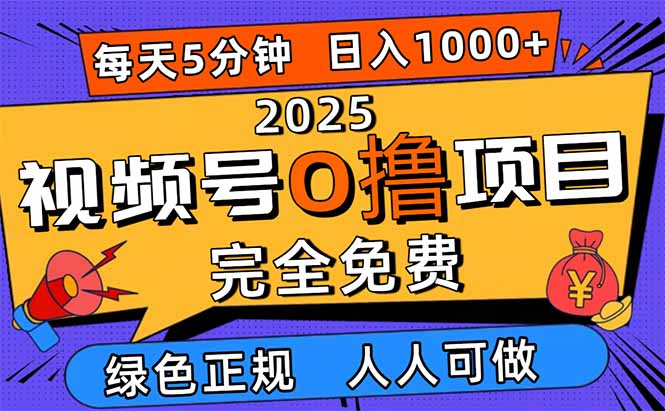 （16388期）2025视频号0撸项目，5分钟一个号，日入1000+，人人可做-悟空知识星球