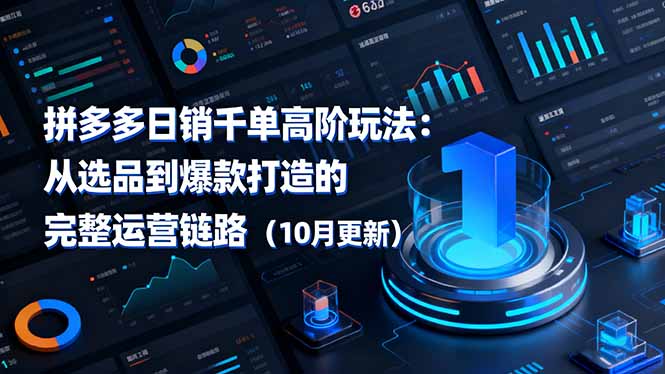 （16404期）拼多多日销千单高阶玩法：从选品到爆款打造的完整运营链路（10月更新）-悟空知识星球