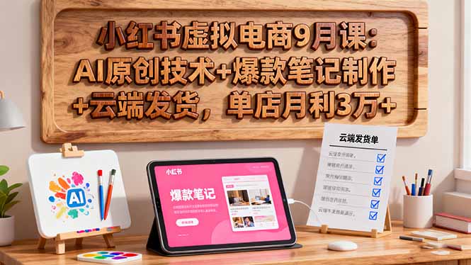 （16287期）小红书虚拟电商9月课：AI原创技术+爆款笔记制作+云端发货，单店月利3万+-悟空知识星球